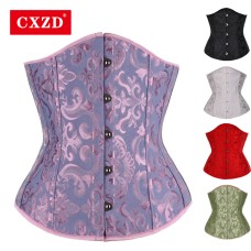  Women Gothic Sexy Satin Underbust Corset Bustier Waist Cincher Slimming Body Shaper Corselete Lingerie Plus Size Party