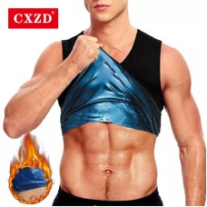 -Chaleco de Sauna para el sudor para hombre, moldeador de cuerpo con cremallera, entrenador de cintura, chaleco adelgazante, corsé moldeador de cintura