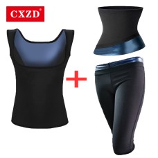  Sweat Sauna Suits for Women Vest Body Shaper Waist Trainer Slimming Belt Shapewear Workout Fitness Corset Pants Fat Burning