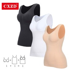  Plus Size Bra Tank Top Women Body Shaper Removable Shaper Underwear Slimming Vest Corset Shapewear