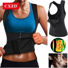  Women Neoprene Sauna Suit Waist Trainer Vest for Weight Loss Hot Thermal Corset Body Shaper Zipper Tank Top Workout Shirt