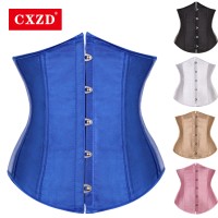  Women Gothic Sexy Satin Underbust Corset Bustier Waist Cincher Slimming Body Shaper Corsets Bustiers Lingerie Top Plus Size